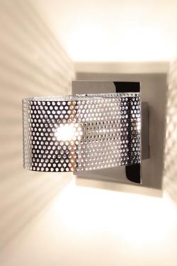 Kendo metal design wall lamp chrome-plated 1 light. Luz Difusion. 