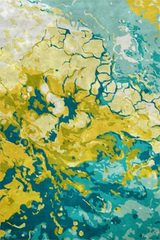 Aquarelle tapis décor abstrait jaune, vert et turquoise 170X240. MA Salgueiro. Aquarelle tapis décor abstrait jaune, vert et turquoise 170X240. MA Salgueiro.