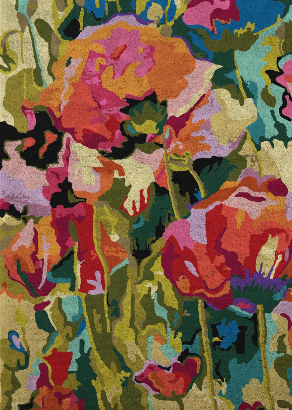 Spring tapis floral aux couleurs printanières 170X240. MA Salgueiro. 