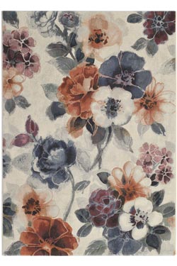 Tapis aux fleurs bleu collection Matisse 80x150. MA Salgueiro. 