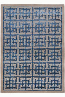 Tapis bleu et beige Line Square 170X240cm. MA Salgueiro. 