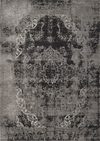 Tapis effet usé fond noir Antik Tabriz 140x200. MA Salgueiro. 