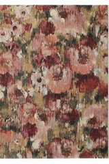 Tapis Floral aux effets chenilles rose et bordeaux, collection Matisse 80x150. MA Salgueiro. 