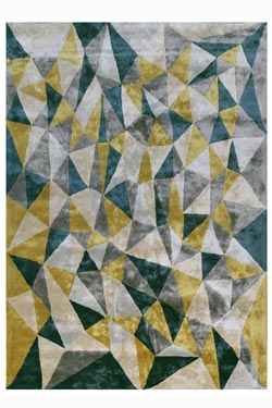 Tapis motifs géométriques Diamond jaune 170X240cm. MA Salgueiro. 
