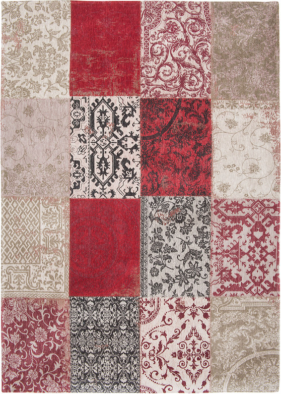 Tapis Patchwork chenille rouge 80X150. MA Salgueiro. 
