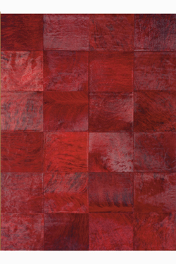 Tapis Patchwork en peau de vache rouge 140X200. MA Salgueiro. 