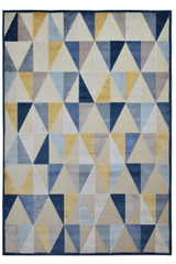 Tapis Provence motifs géométriques bleu 60X110. MA Salgueiro. Tapis Provence motifs géométriques bleu 60X110. MA Salgueiro.