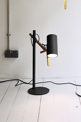 Design desk lamp in black and light wood, LED lighting, adjustable head. Marset. Design desk lamp in black and light wood, LED lighting, adjustable head. Marset.