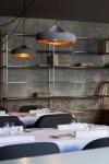 Pleat Box grey ceramic pendant with draped effect. Marset. 
