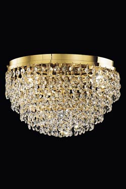 Conical crystal and gold-plated ceiling light . Masiero. 