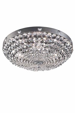 Elegantia 4-light ceiling lamp in crystal and silver finish. Masiero. 