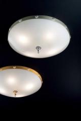 Elegantia Ceiling lamp in white glass with silver finish. Masiero. 