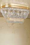 Large oval crystal ceiling light. Masiero. 