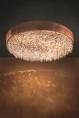 Ola round ceiling light in copper leaf finish. Masiero. Ola round ceiling light in copper leaf finish. Masiero.