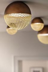 Patinated bronze ball ceiling lamp with integrated LED light Iglu 13cm. Masiero. Patinated bronze ball ceiling lamp with integrated LED light Iglu 13cm. Masiero.