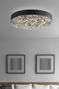 Round ceiling light in matt black Ola. Masiero. 