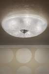 Round ceiling light in sand-blasted moulded glass. Masiero. 