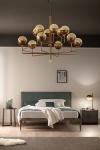 12-light retro chandelier with gold and bronze balls Iglu. Masiero. 