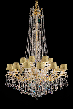 Chandelier 18 lights in gold metal. Masiero. 