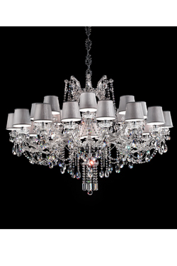 24 lights chandelier in chromed metal. Masiero. 