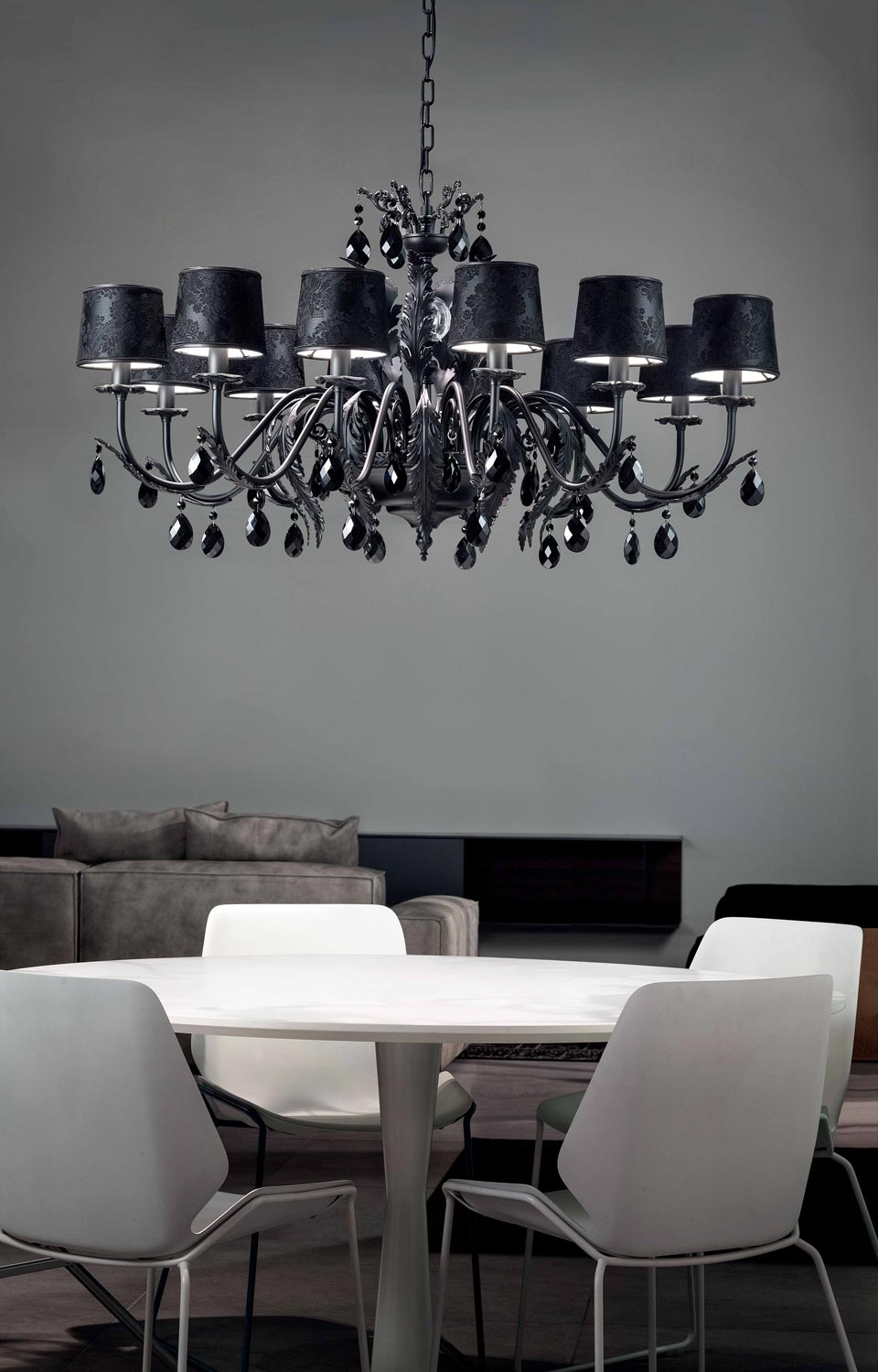 12 light cheap chandelier black