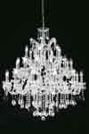 Clear Bohemian crystal chandelier in chrome-plated metal . Masiero. 