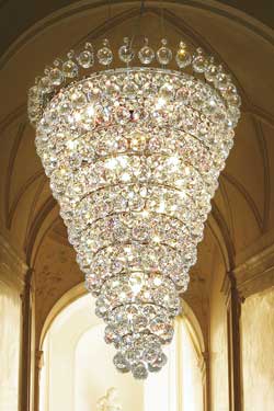 Conical crystal chandelier. Masiero. 