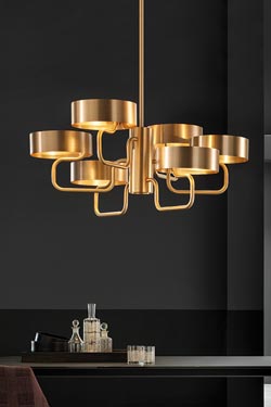 Contemporary 6-light chandelier Sound. Masiero. 