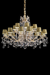 Golden chandelier 36 lights. Masiero. 