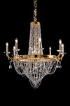 Golden and transparent crystal balloon chandelier . Masiero. 