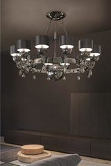Nuaré 12-light contemporary black chandelier. Masiero. Nuaré 12-light contemporary black chandelier. Masiero.