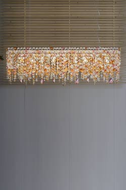 Ottocento multicoloured rectangular chandelier. Masiero. 