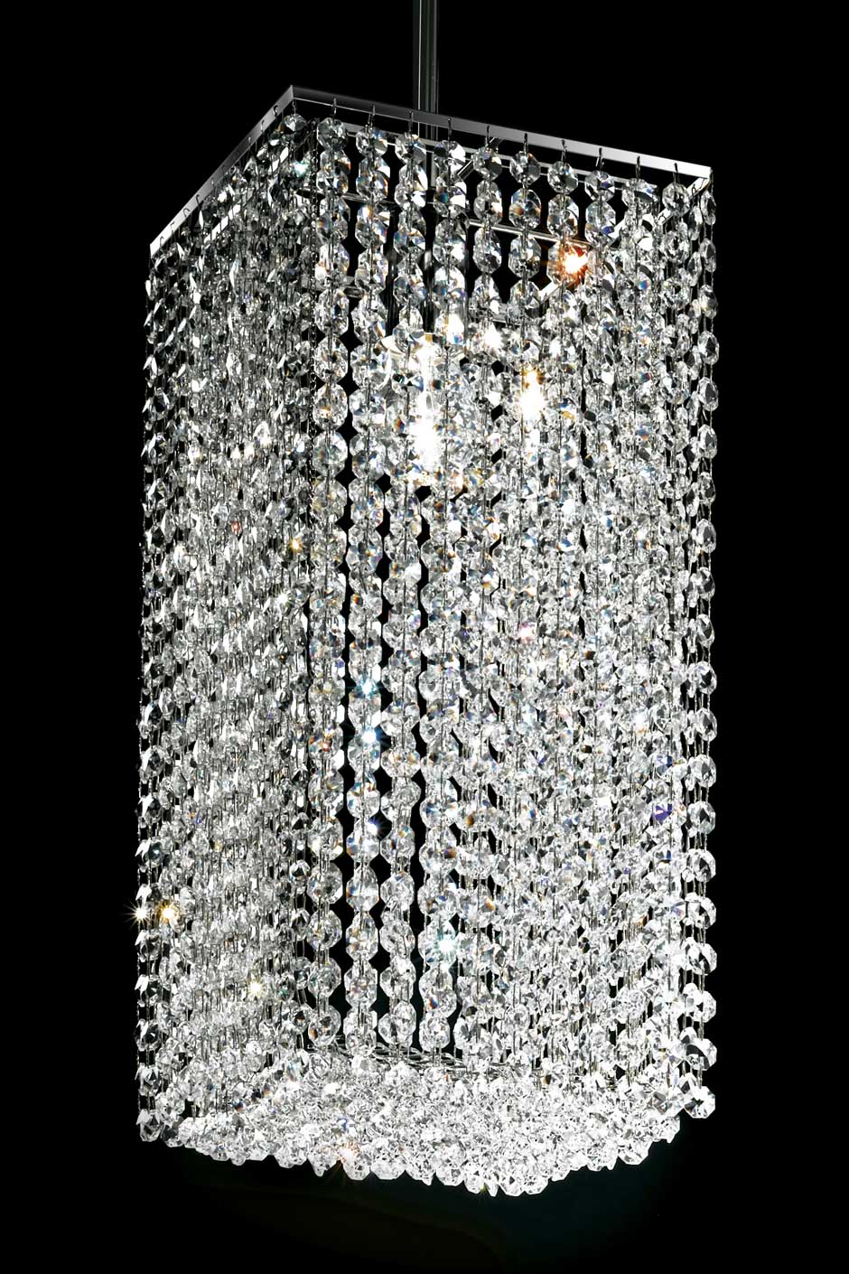 Square crystal chandelier