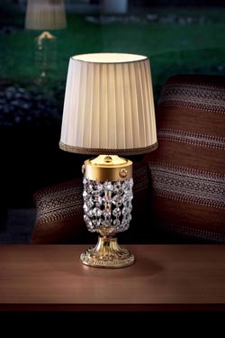 Elegantia lampe de table cristal et or. Masiero. 