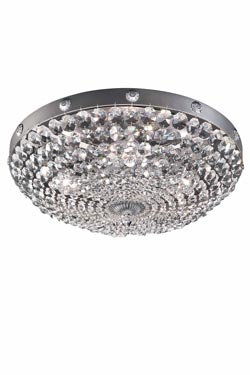 Elegantia plafonnier 4 lumières en cristal et finition argent. Masiero. 