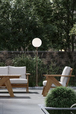 Copper brown outdoor floor lamp Tee mobile. Masiero. 