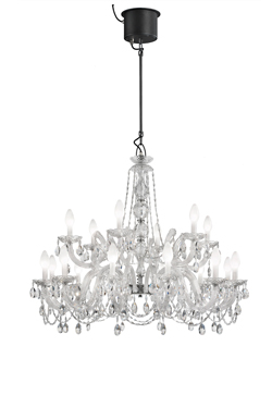 Drylight chandelier IP65 18 lights white LED lighting. Masiero. 