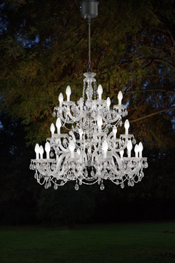 Drylight large Venetian chandelier 24 lights white LED lighting. Masiero. 