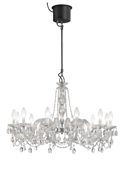 Drylight Venetian chandelier 12 lights white LED lighting. Masiero. 