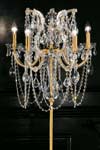 Crystal and gold-plated-metal candelabra standard lamp . Masiero. 