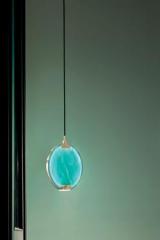 Horo lampe de table en verre marbré vert. Masiero. Horo lampe de table en verre marbré vert. Masiero.