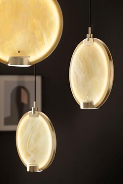 Horo suspension ronde en verre Onyx. Masiero. 