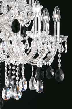 Clear Bohemian crystal chandelier in chrome-plated metal . Masiero. 