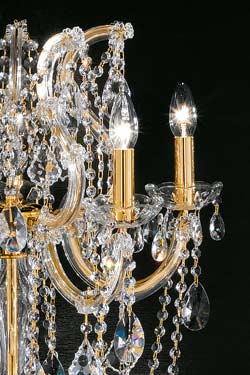 Crystal and gold-plated-metal candelabra standard lamp . Masiero. 