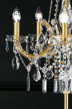 Crystal and gold-plated-metal candelabra standard lamp . Masiero. 