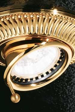 Adjustable round grooved gold-plated recessed spotlight. Masiero. 