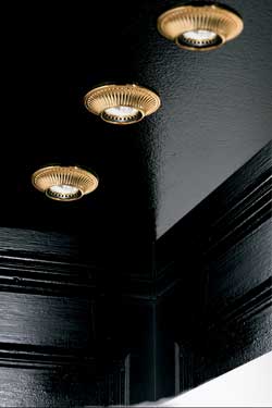 Fixed round grooved gold-plated recessed spotlight. Masiero. 