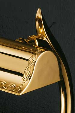 Gold-plated bedside lamp with engraved pattern. Masiero. 