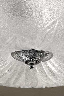 Round ceiling light in sand-blasted moulded glass. Masiero. 