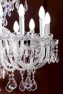 Large clear twisted-crystal chandelier. Masiero. 